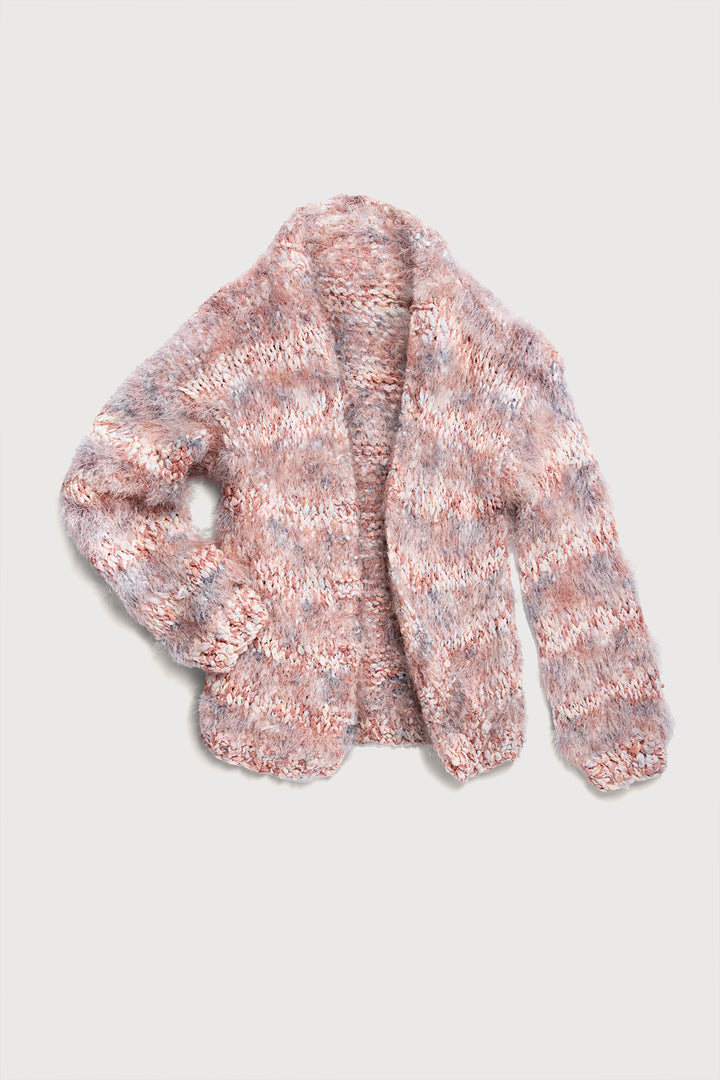 Hand-Knitted Lurex Eyelash Cardigan