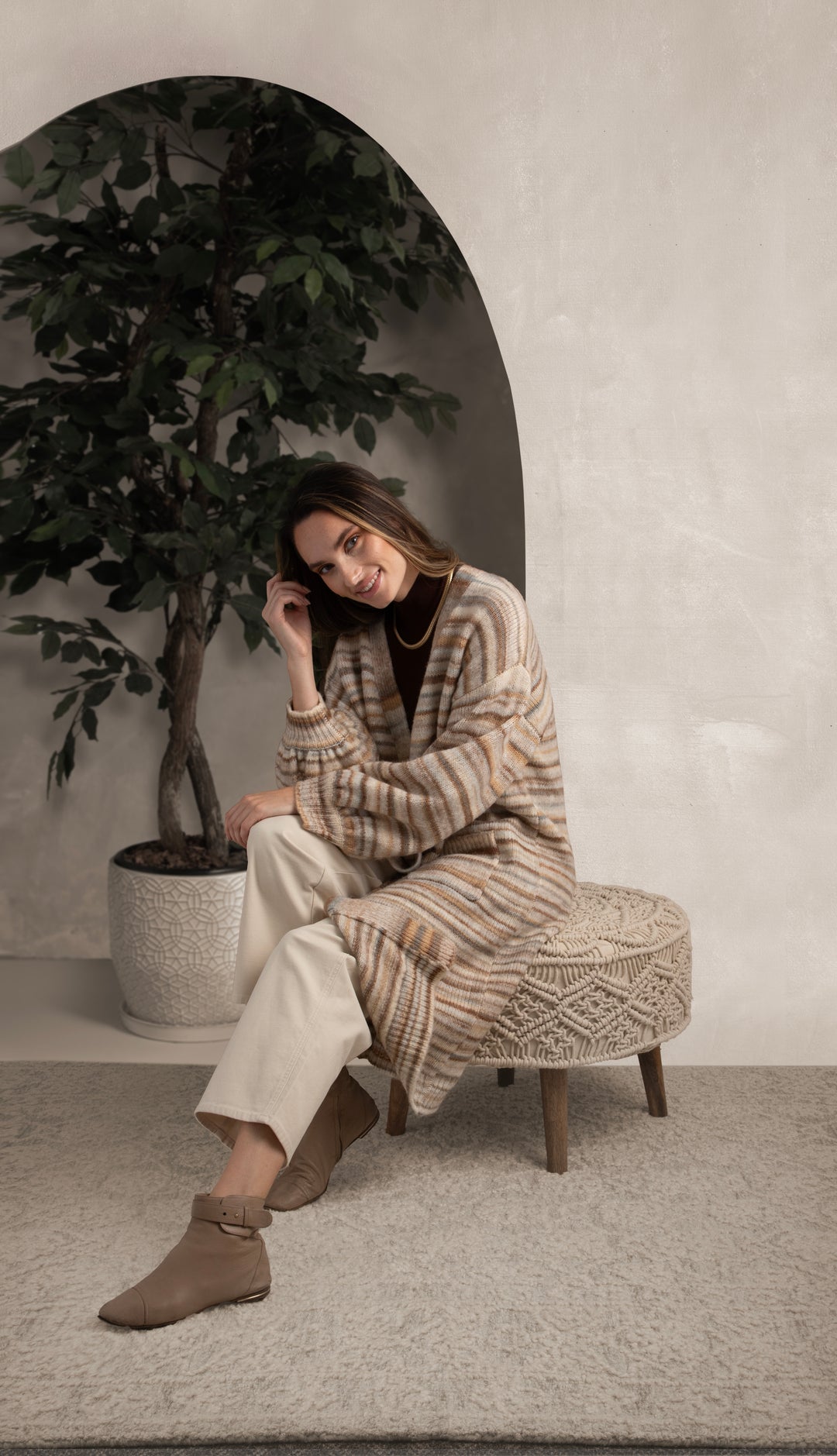 Horizontal Striped Cardigan