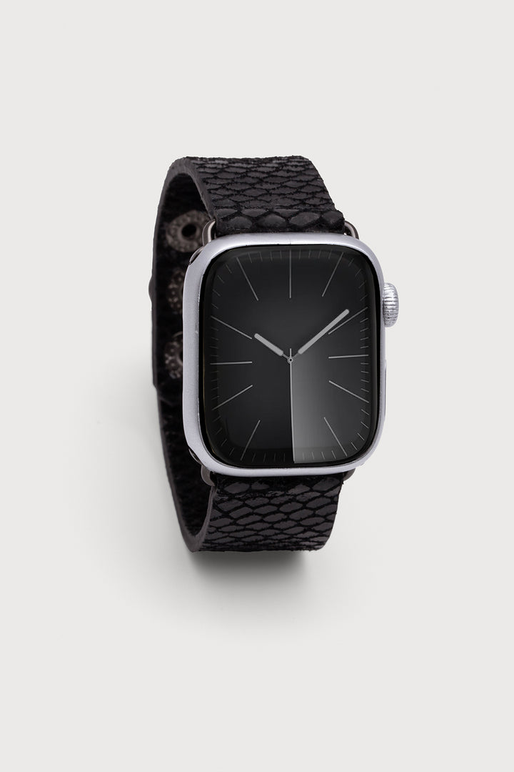 Snakeprint Embossed Leather Apple Watch Band
