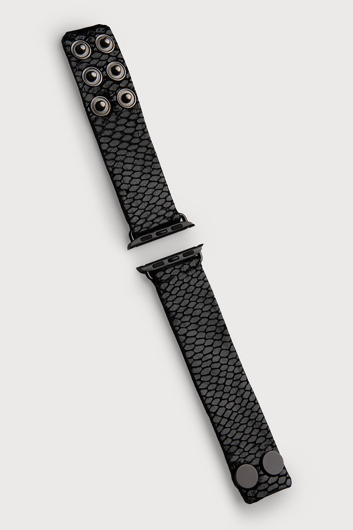 Snakeprint Embossed Leather Apple Watch Band