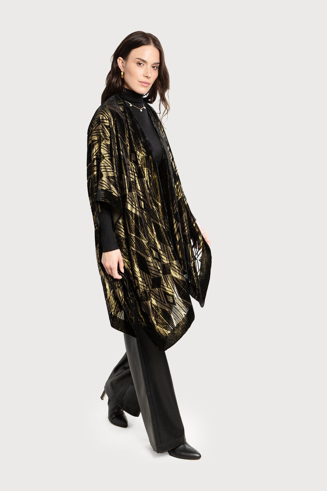 Diamond Velvet Burnout Lurex Kimono