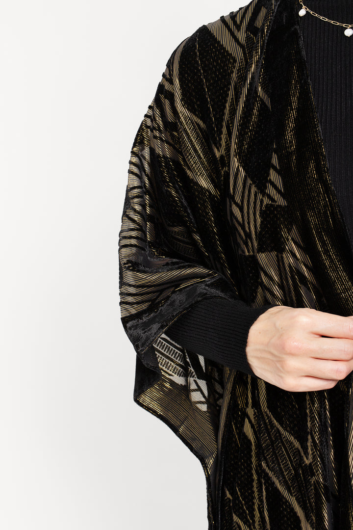 Diamond Velvet Burnout Lurex Kimono