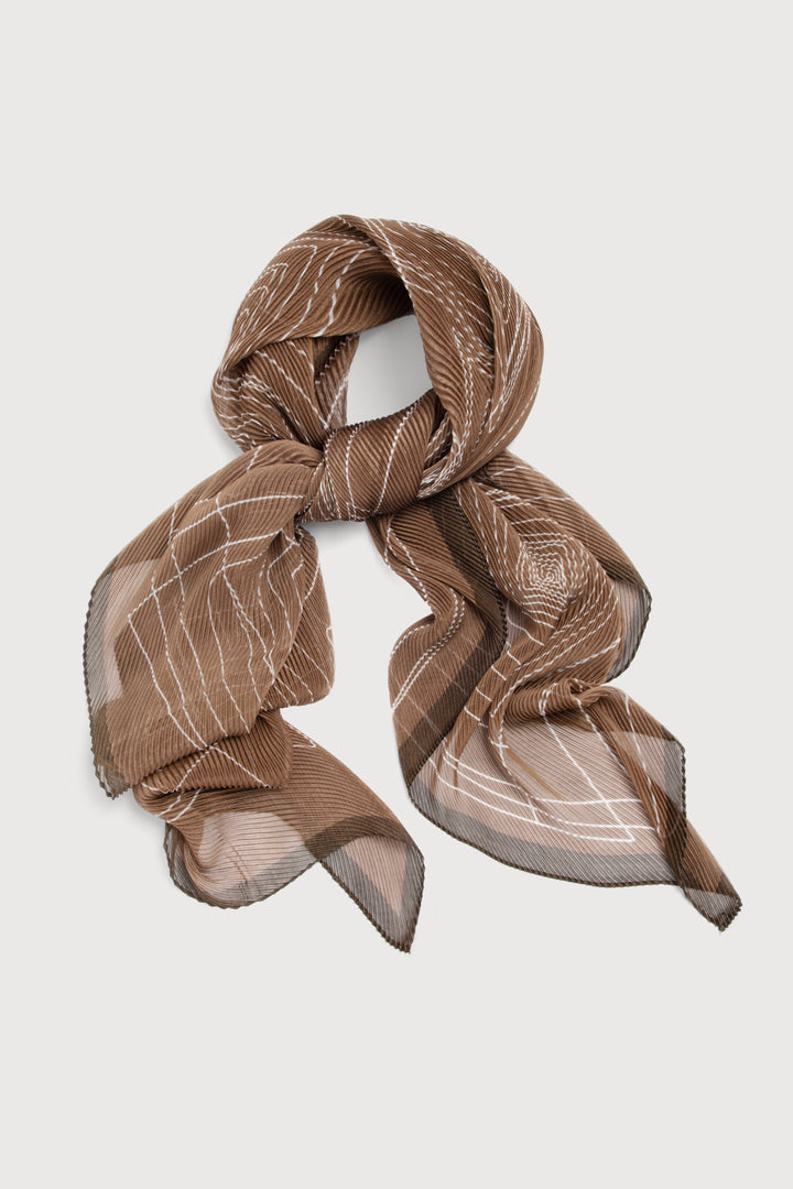 Pleated Geo Square Scarf