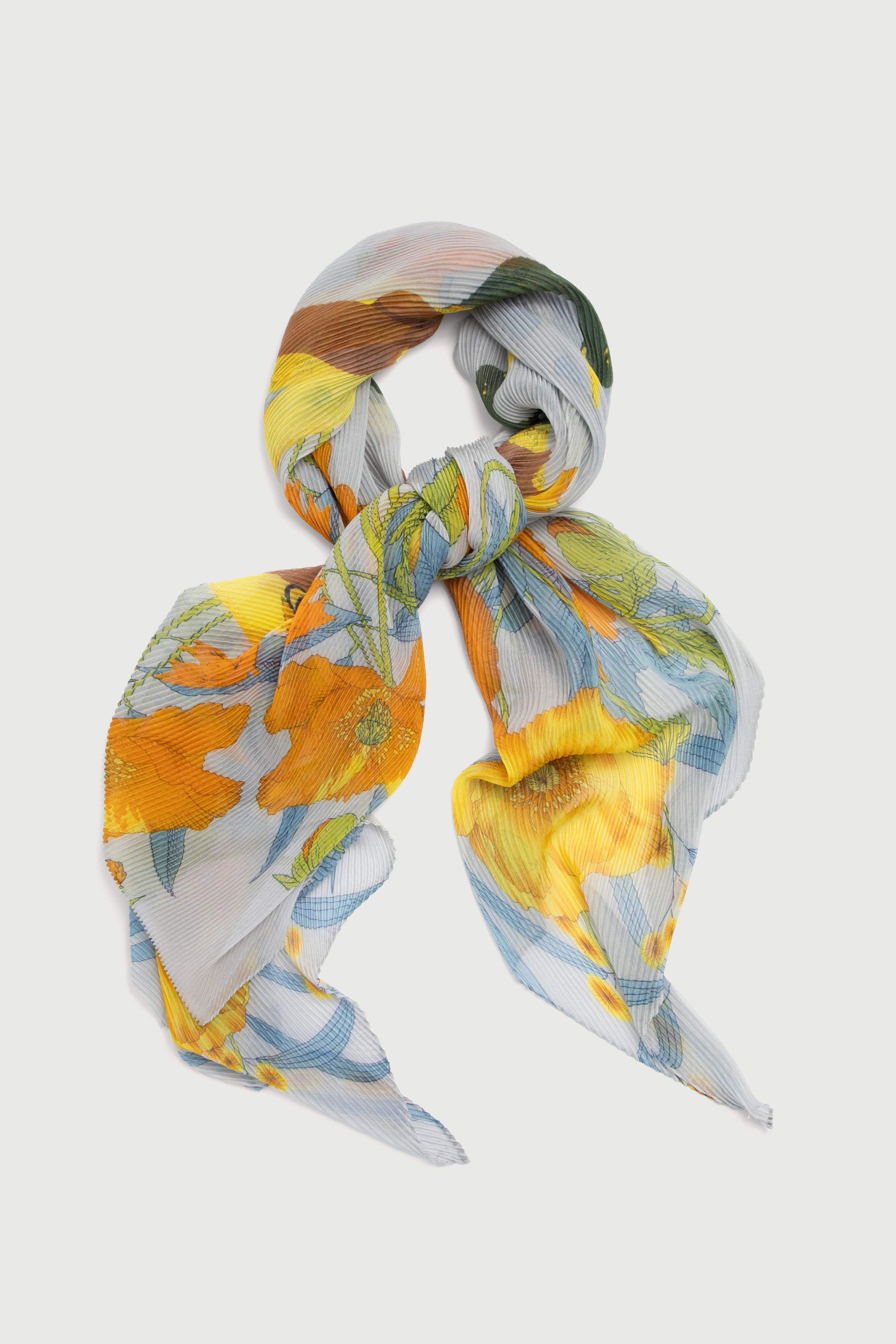 Pleated Springtime Floral Scarf – Saachi Wholesale