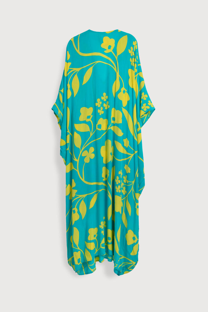 Shadow Floral Print Maxi Kaftan