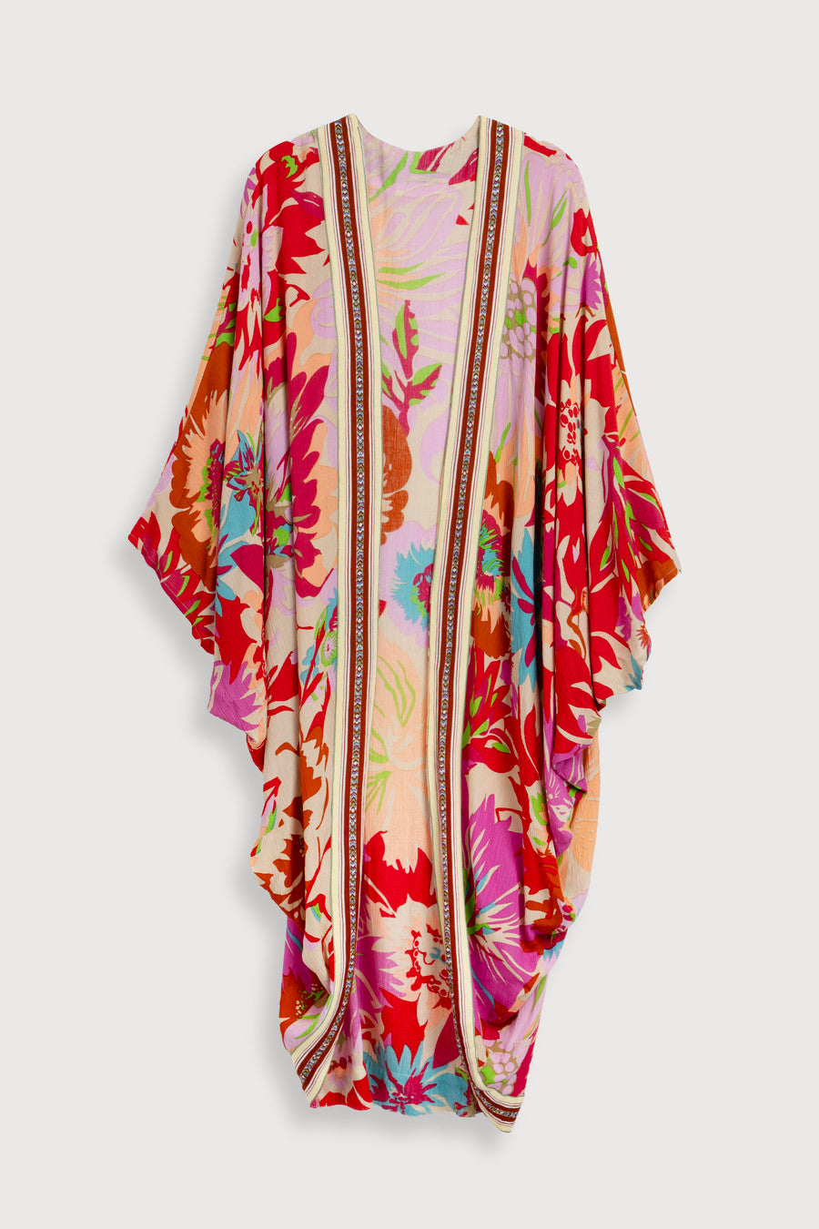 Wing Sleeve Floral Cocoon Kimono