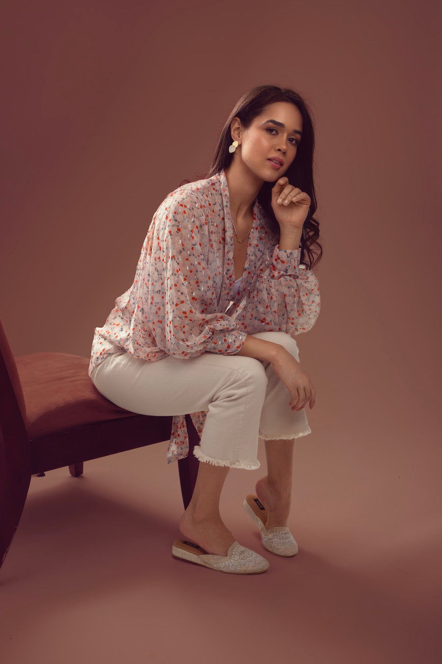 Tie Front Flora Kimono