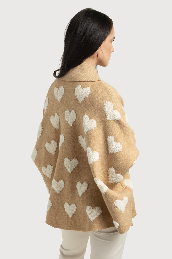 Ribbed Heart Cardigan
