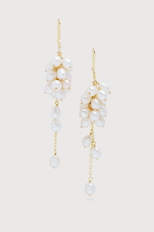 Pearl Cluster Dangle Earrings