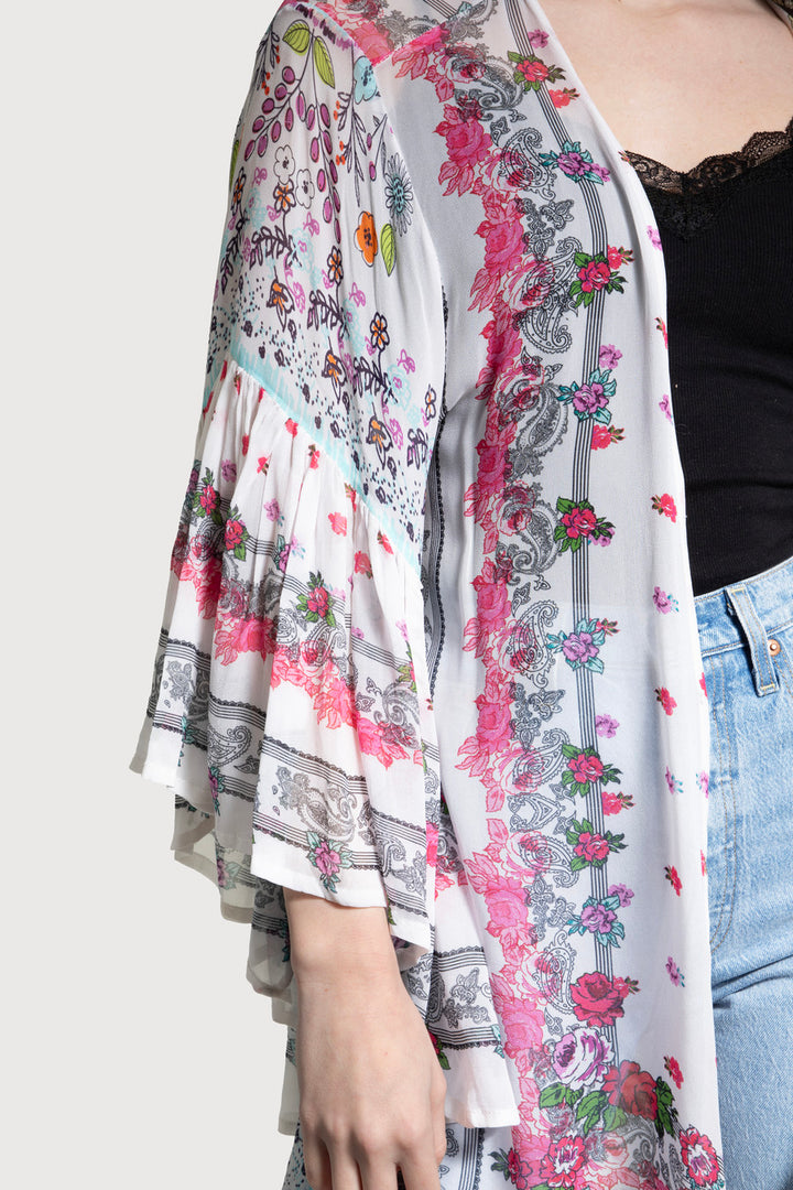 Mystical Garden Ruffle Sleeve Kimono