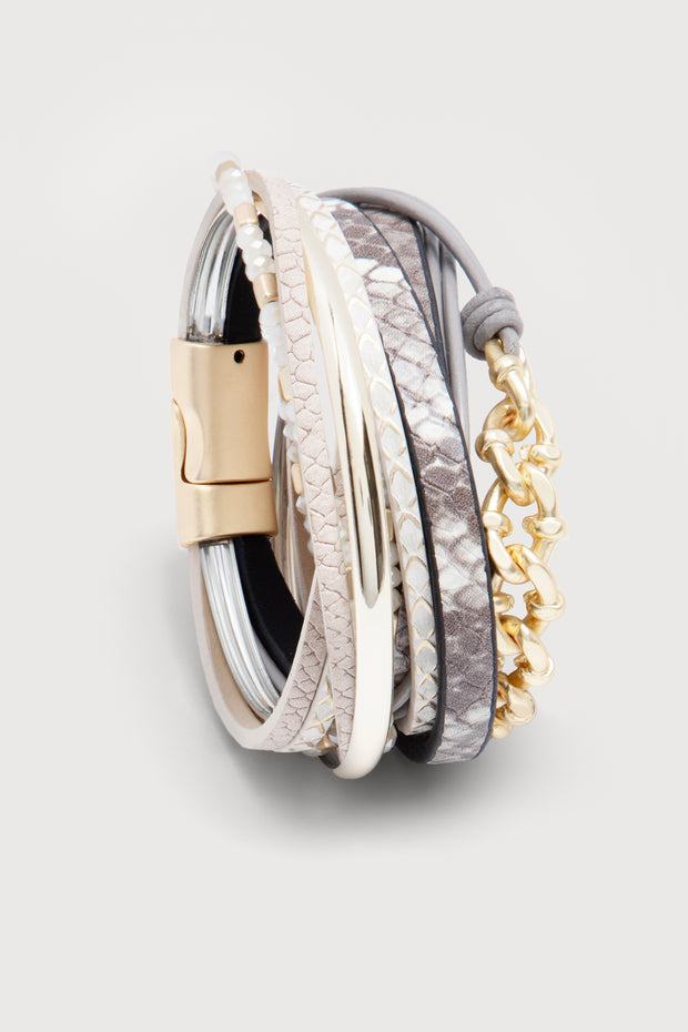 Jule Chunky Chain Leather Bracelet