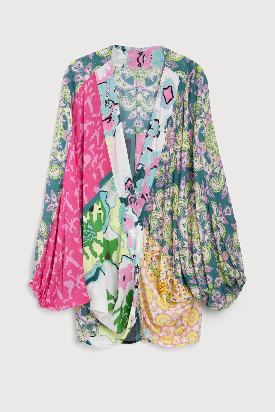 Multicolored Mixed Patterned Kimono