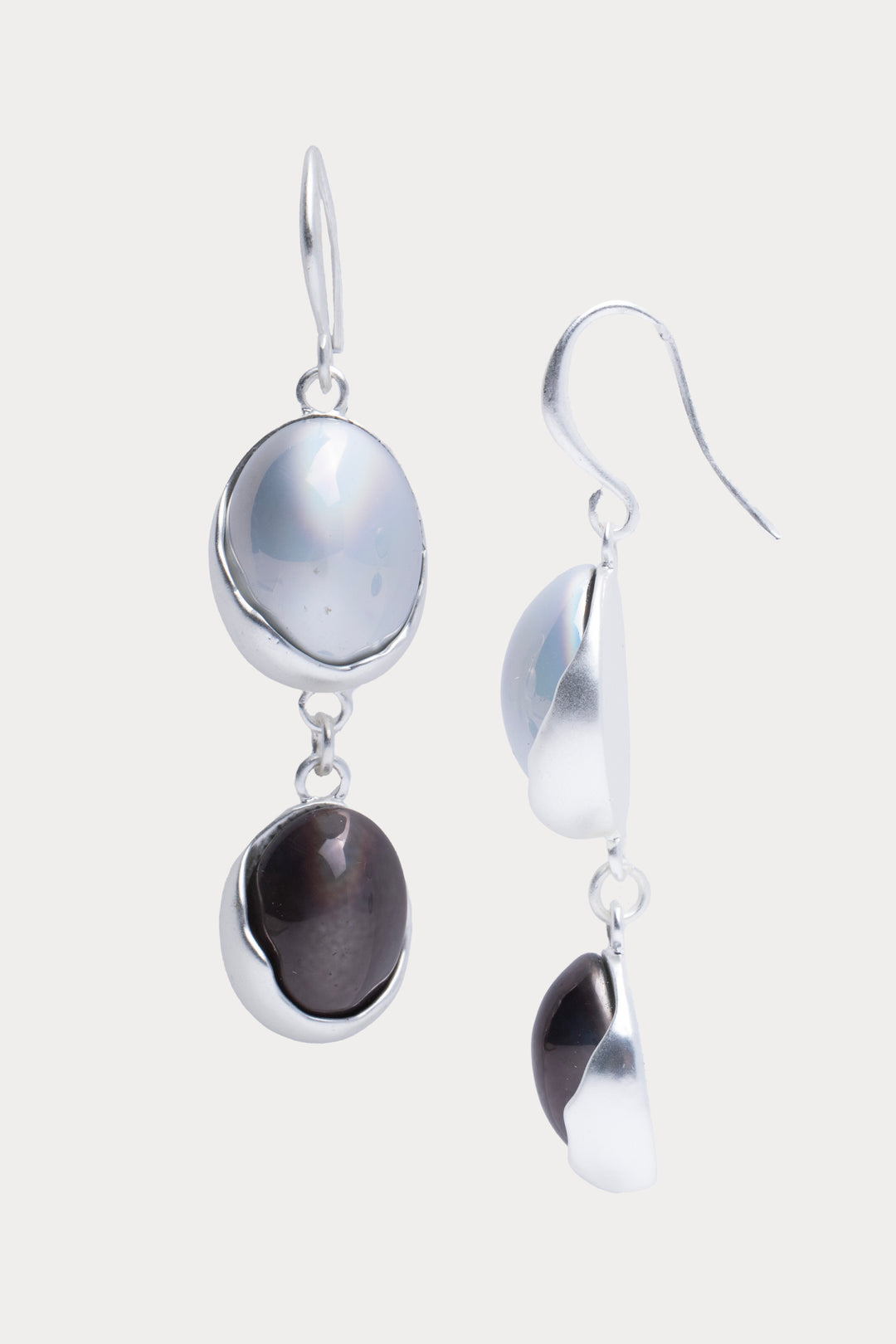 Colored Orbs Duo Dangle Earrings