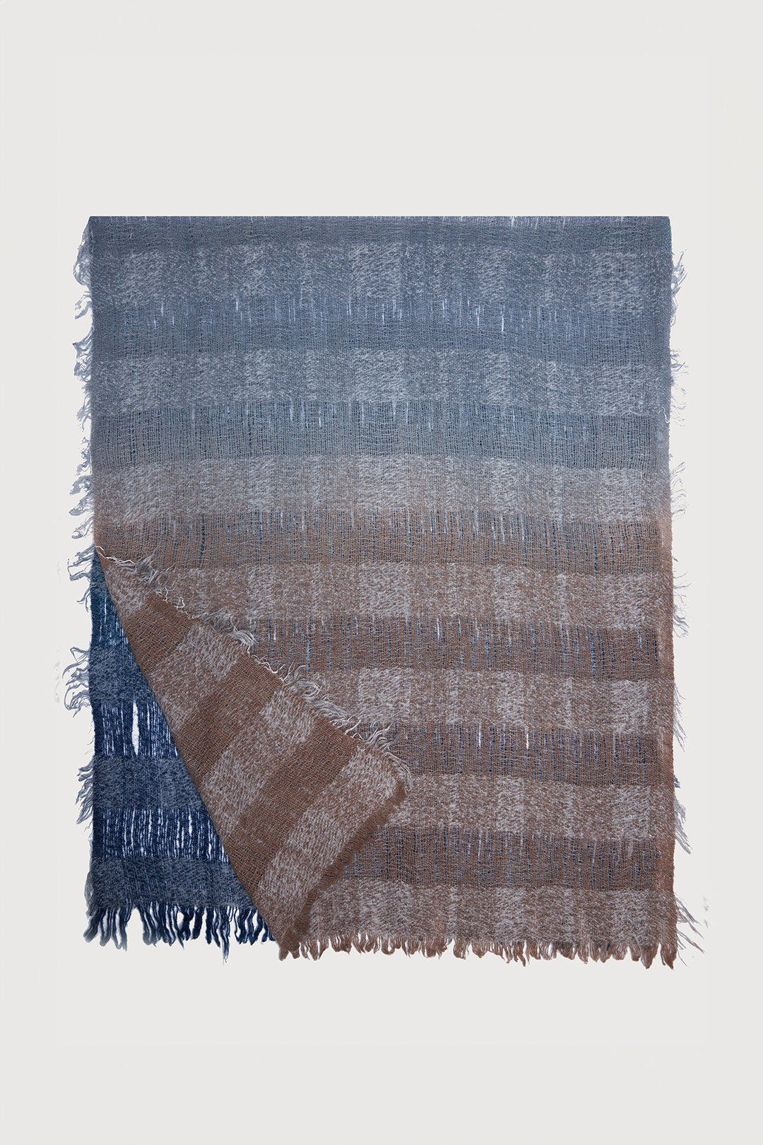 Striped Fringed Ombre Scarf