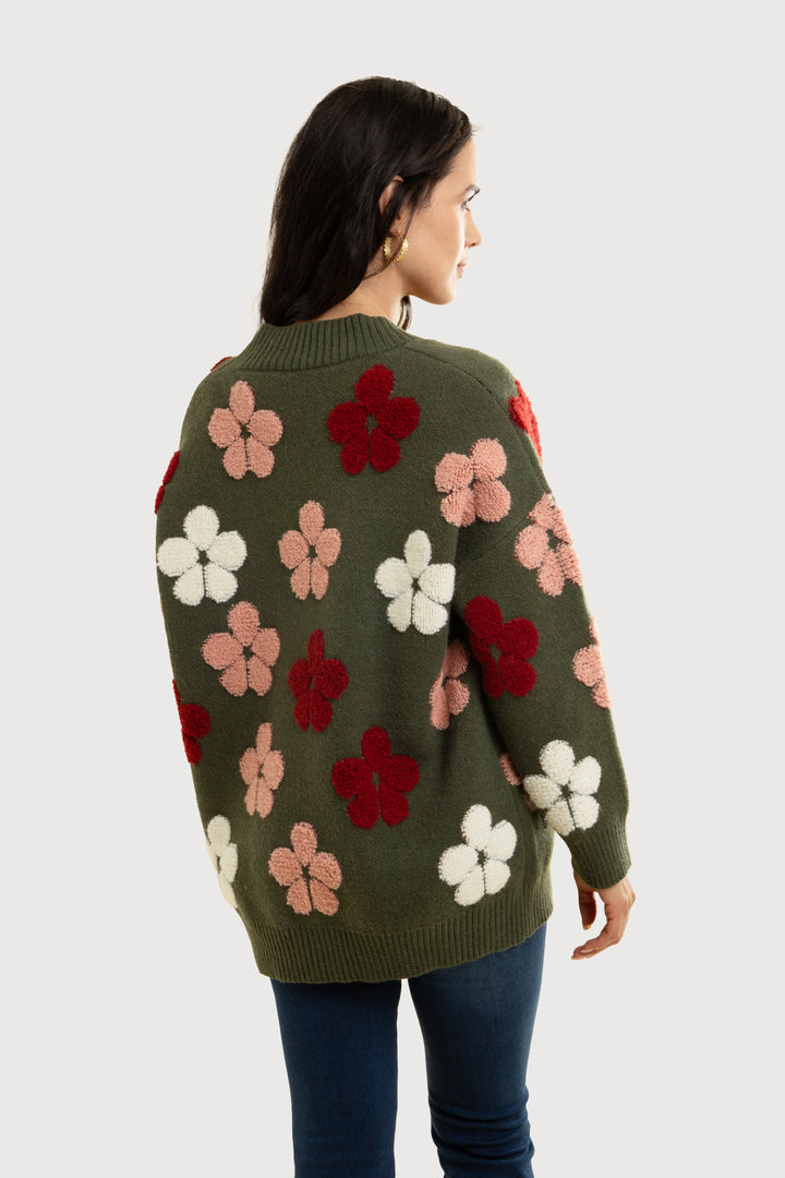 Autumn Floral Knit Cardigan