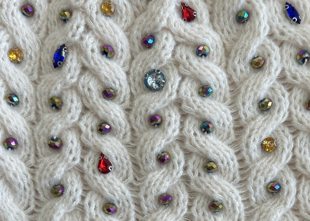 Crystal Cable Knit Beanie