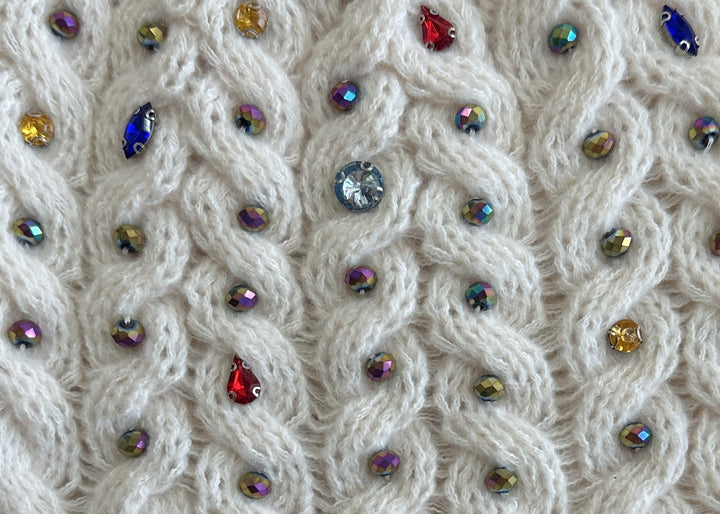 Crystal Cable Knit Beanie