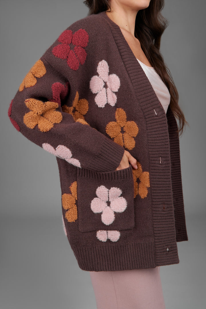 Autumn Floral Knit Cardigan