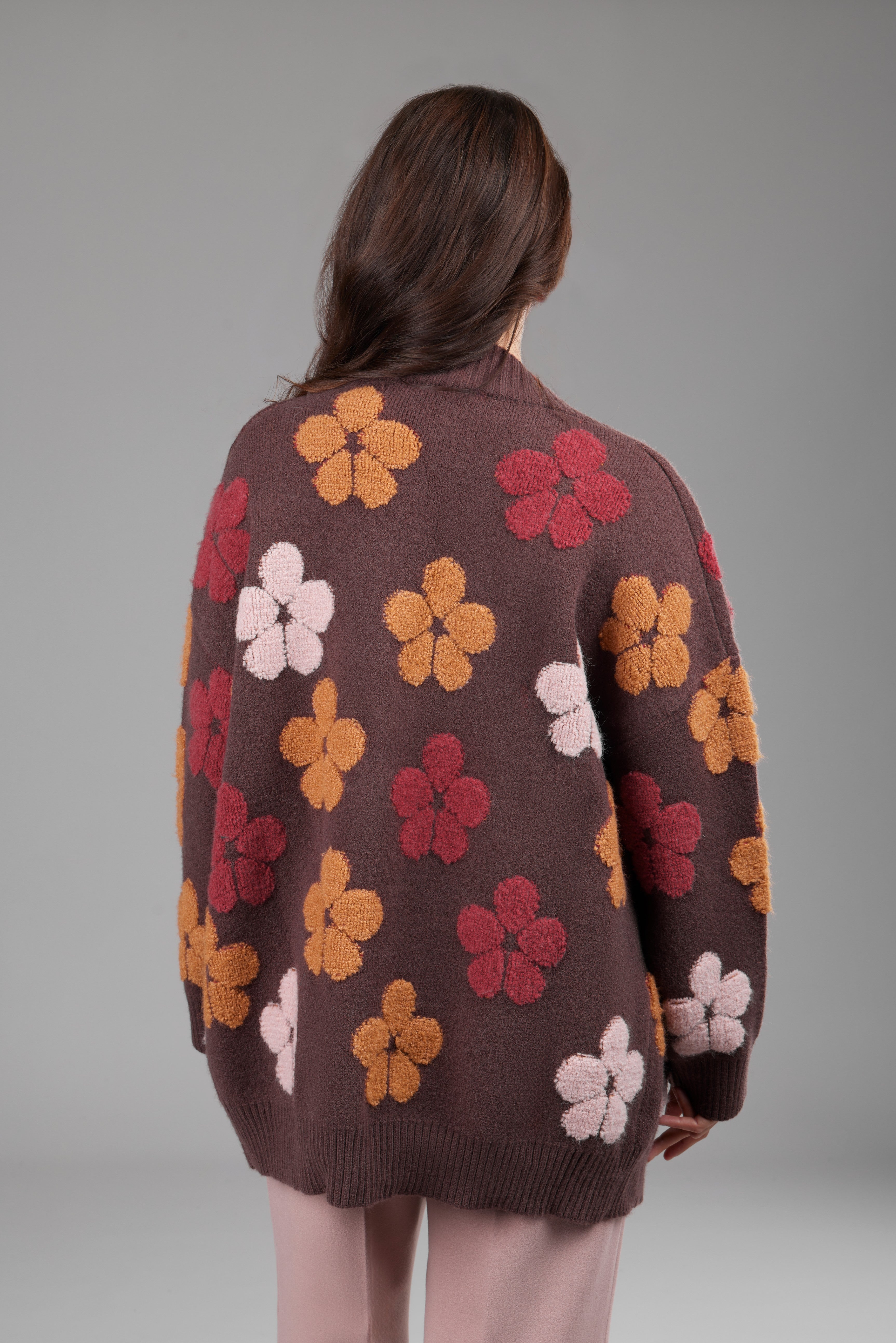 未使用　アリソンブラウンBlooming Floral Stitch Knit Autumn Floral Knit Cardigan – Saachi Wholesale