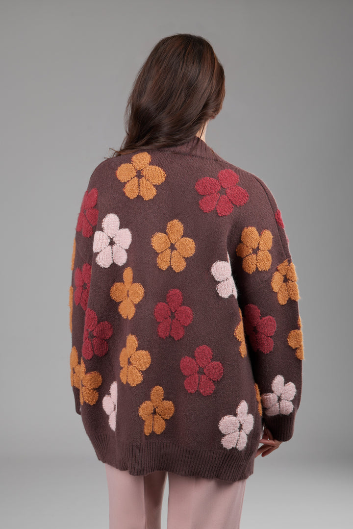 Autumn Floral Knit Cardigan