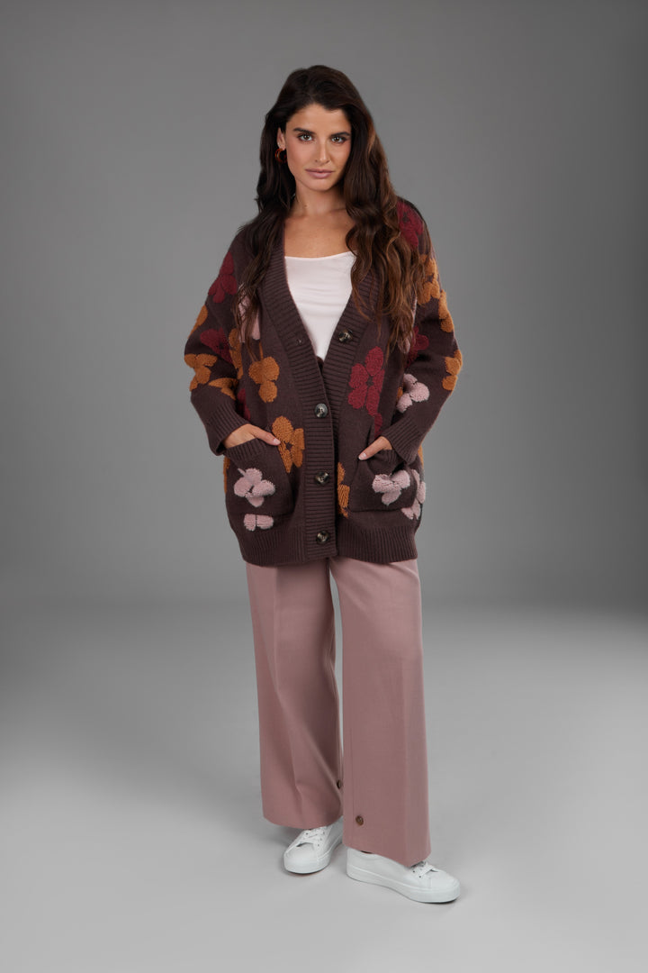 Autumn Floral Knit Cardigan