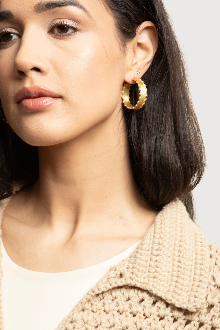 Scalloped Hoop Earrings