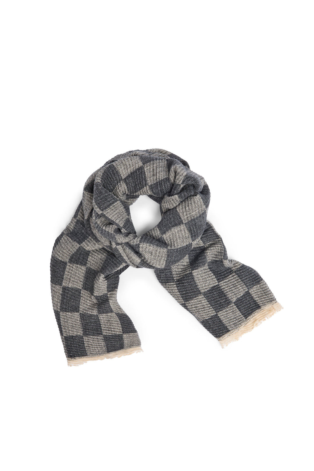 Crinkled Checkered Scarf