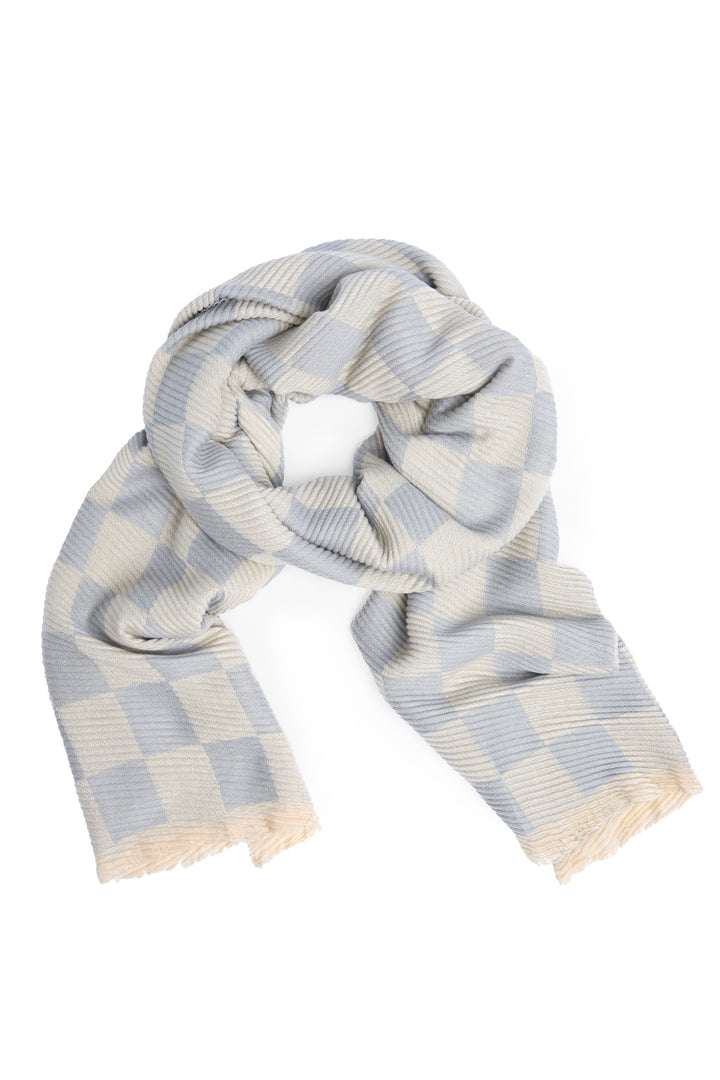 Crinkled Checkered Scarf