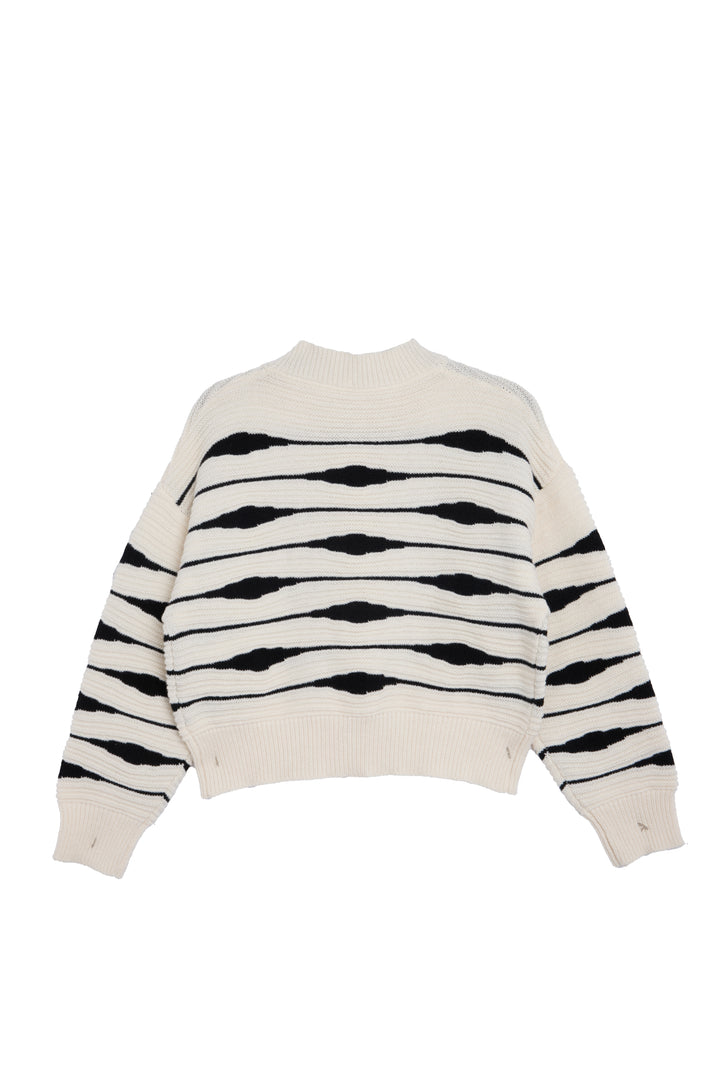 Zebra Buttoned Knit Cardigan