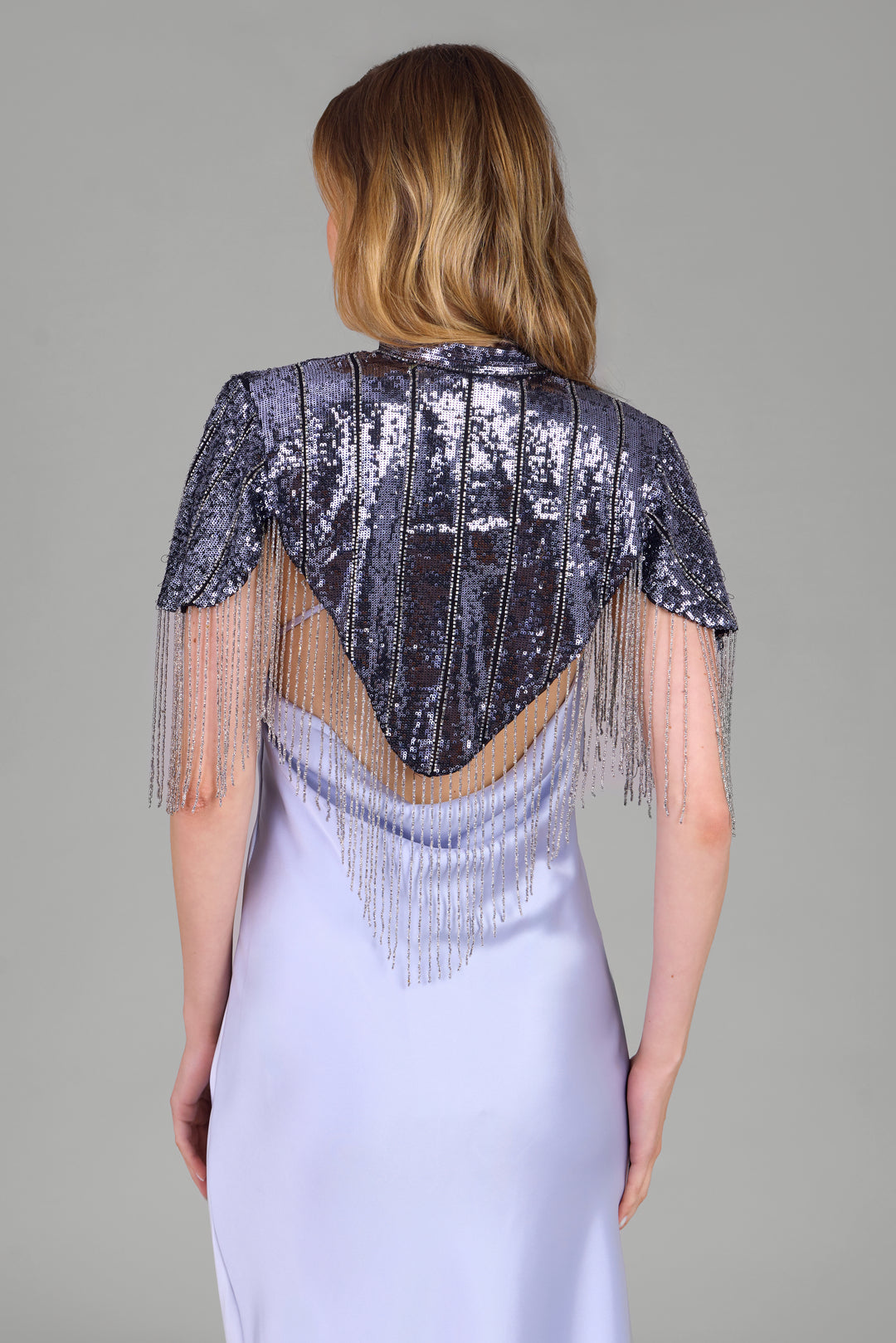 Beaded Fringe Sequin Capelet