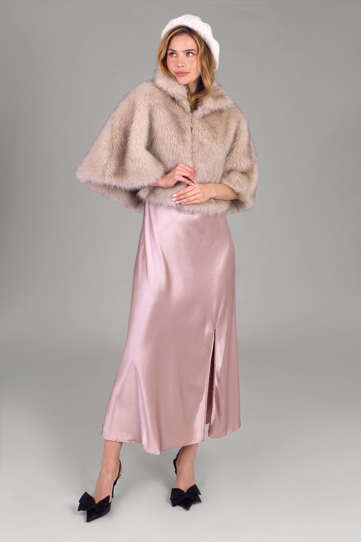 Upturned Collar Fur Capelet