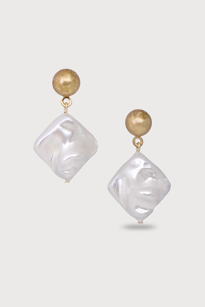 Baroque Pearl Diamond Earrings