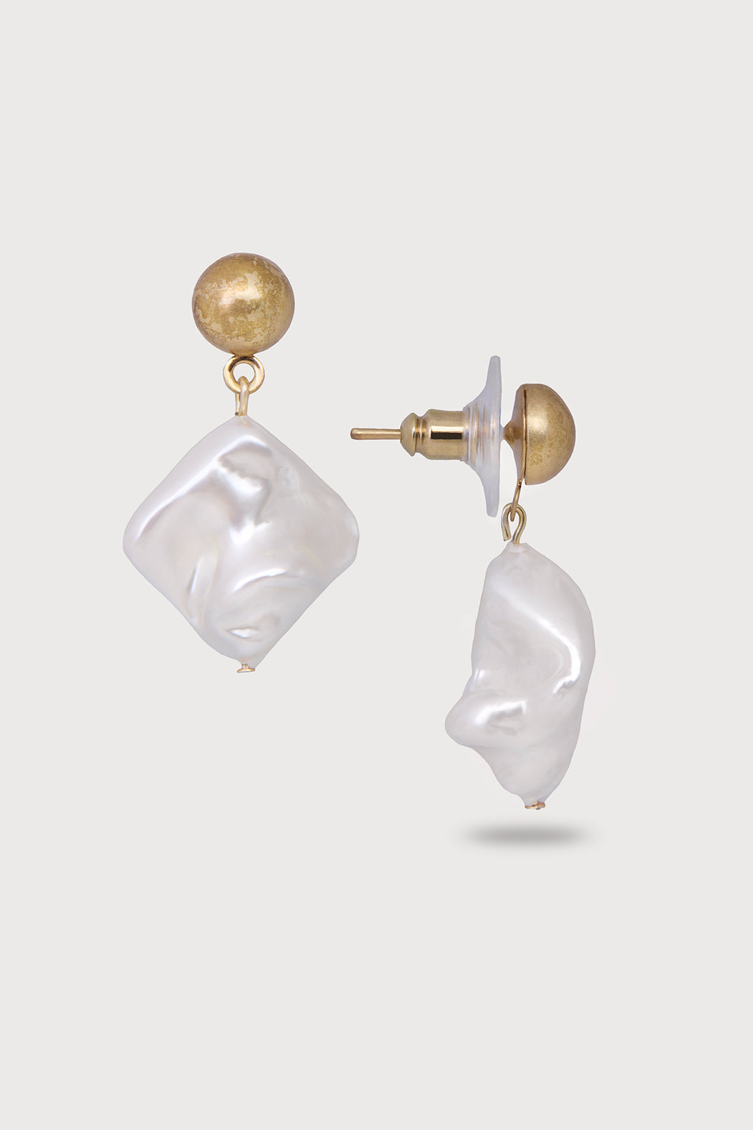 Baroque Pearl Diamond Earrings