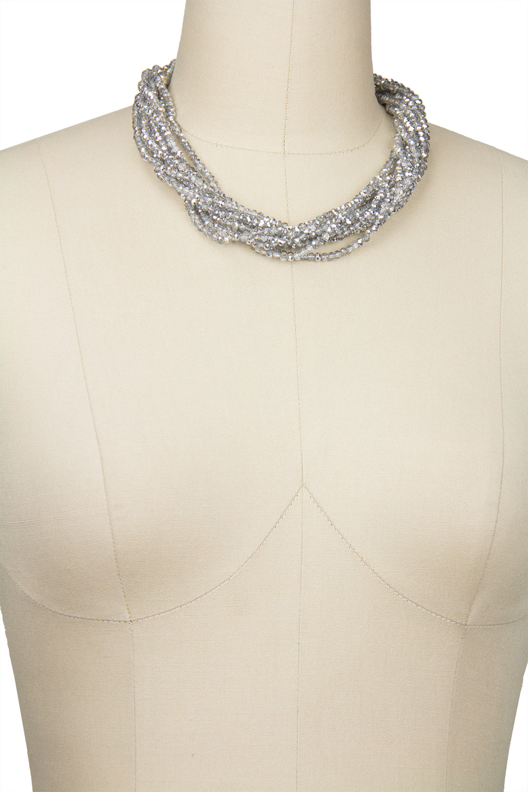 Multi Strand Beaded Short Necklace