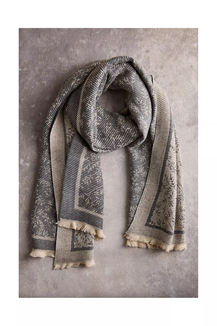Crinkle Floral Reversible Scarf