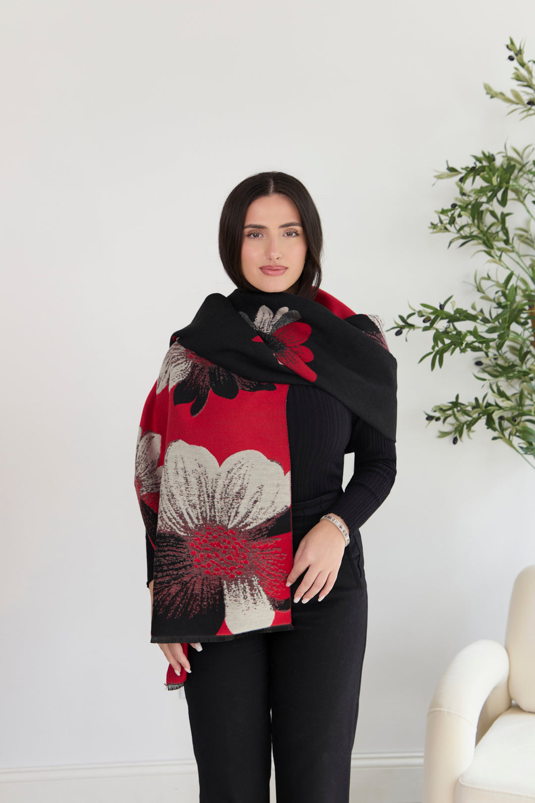 Fresh Floral Reversible Scarf