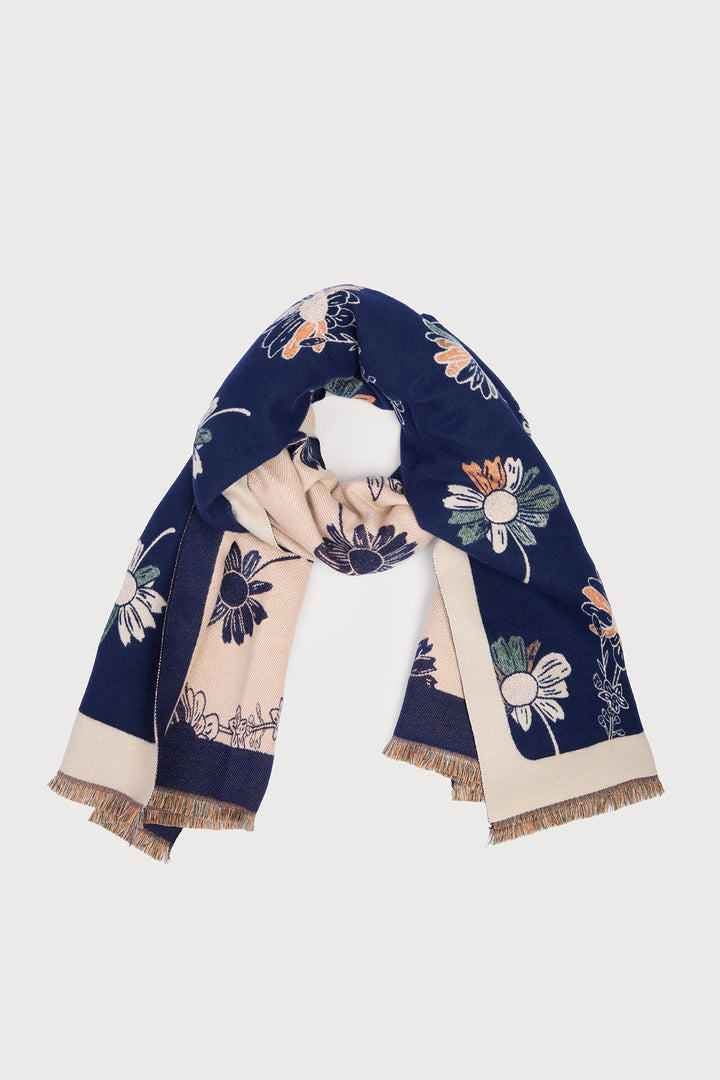 Floral Daisy Reversible Scarf