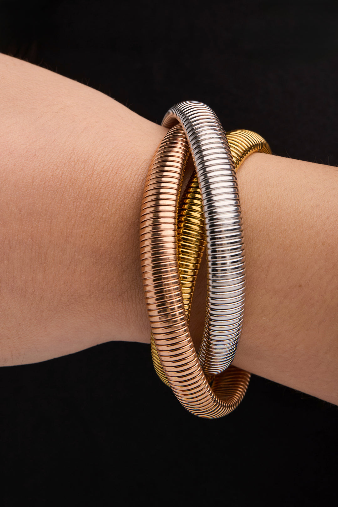 Three Tone Coil Bracelet