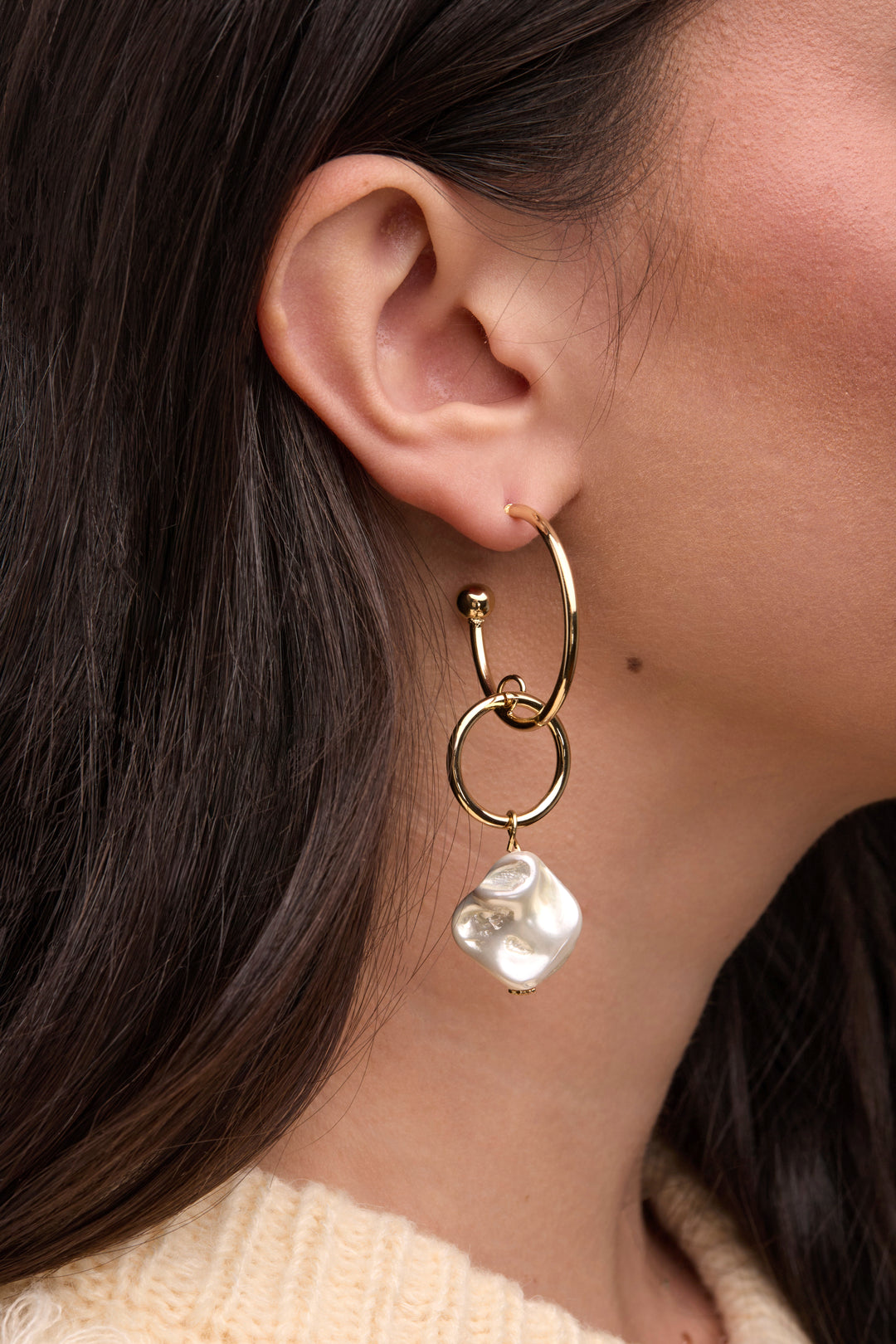 Pearl Multi Hoop Earrings