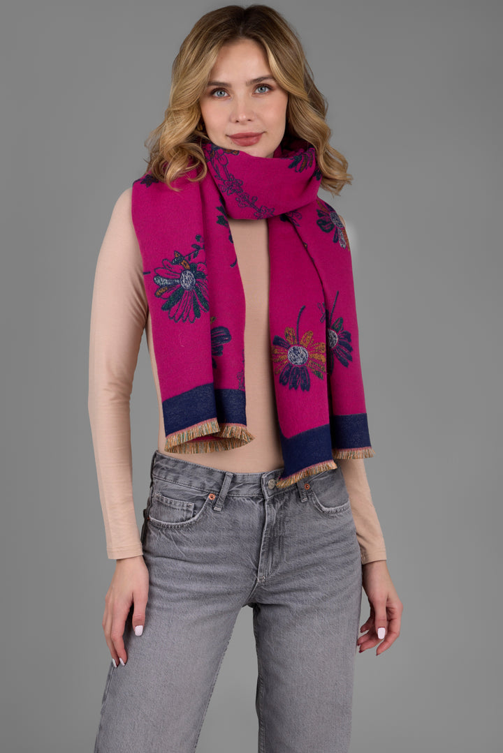 Floral Daisy Reversible Scarf