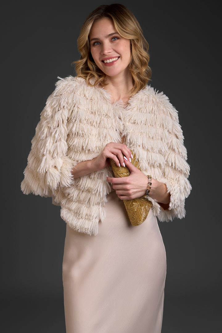 Faux Fur Tasseled Capelet