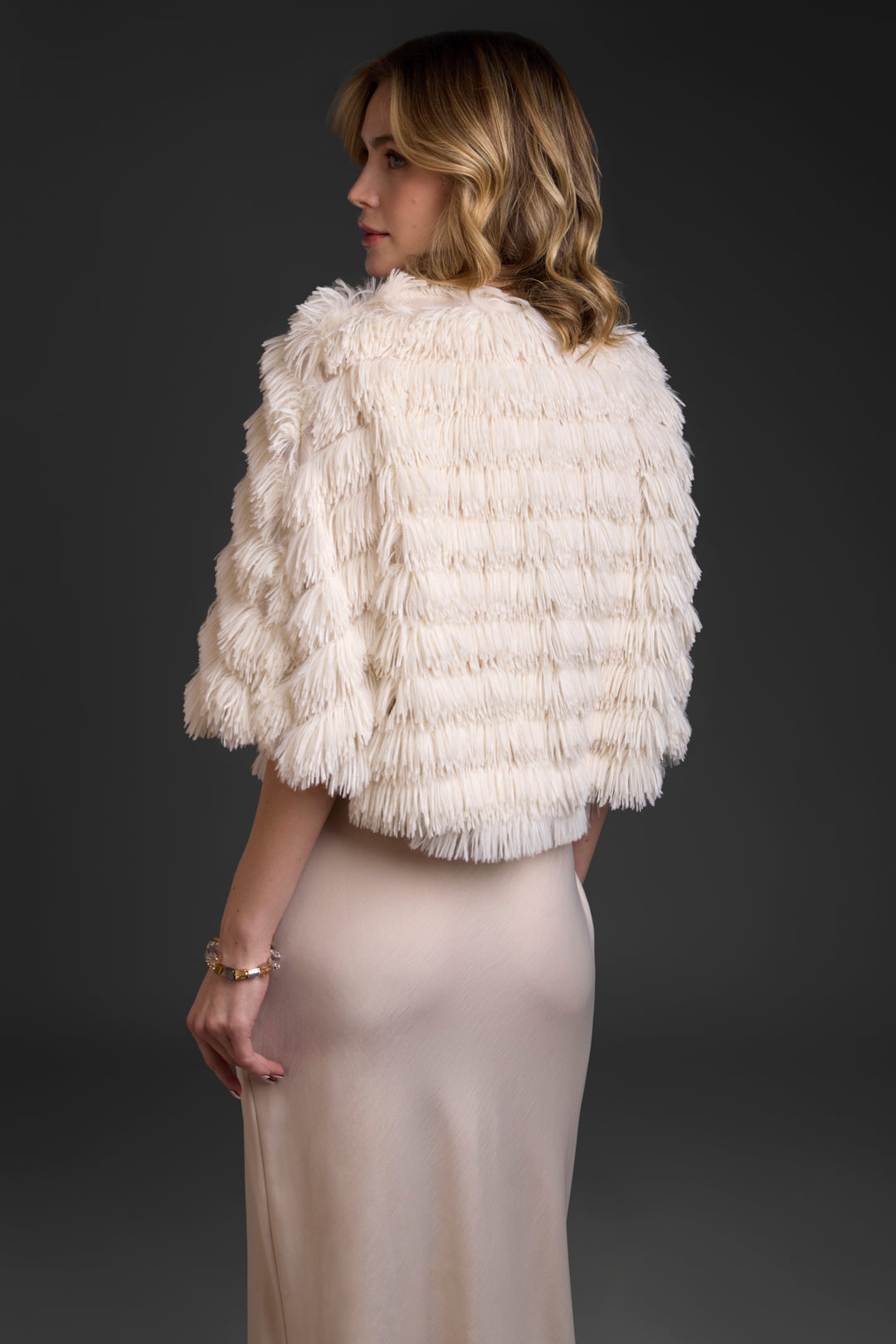 Faux Fur Tasseled Capelet