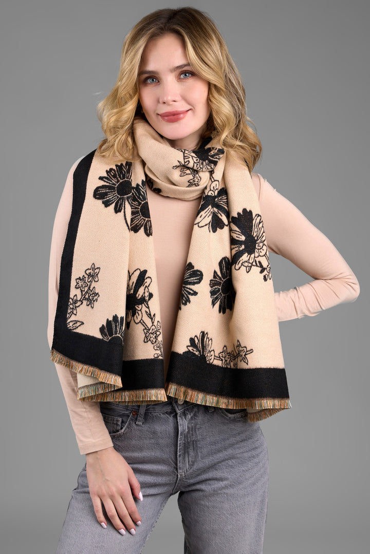 Floral Daisy Reversible Scarf