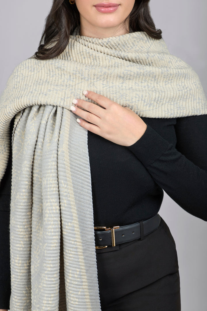 Crinkle Floral Reversible Scarf