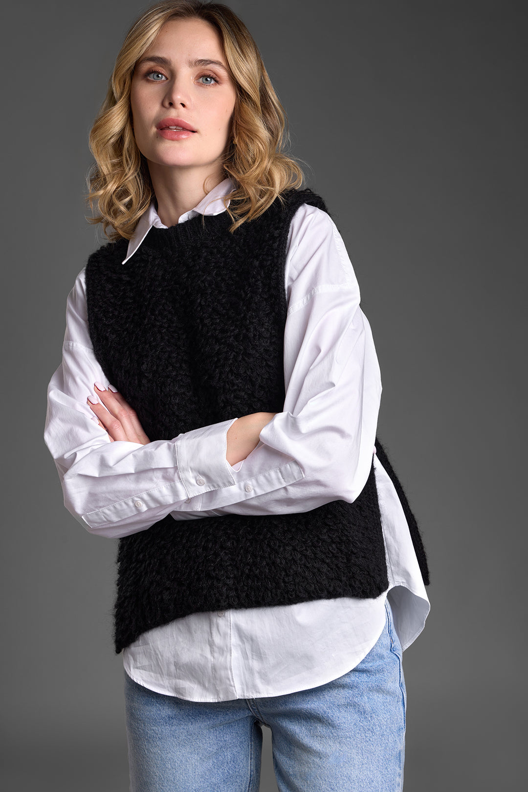 Looped Knit Sweater Vest