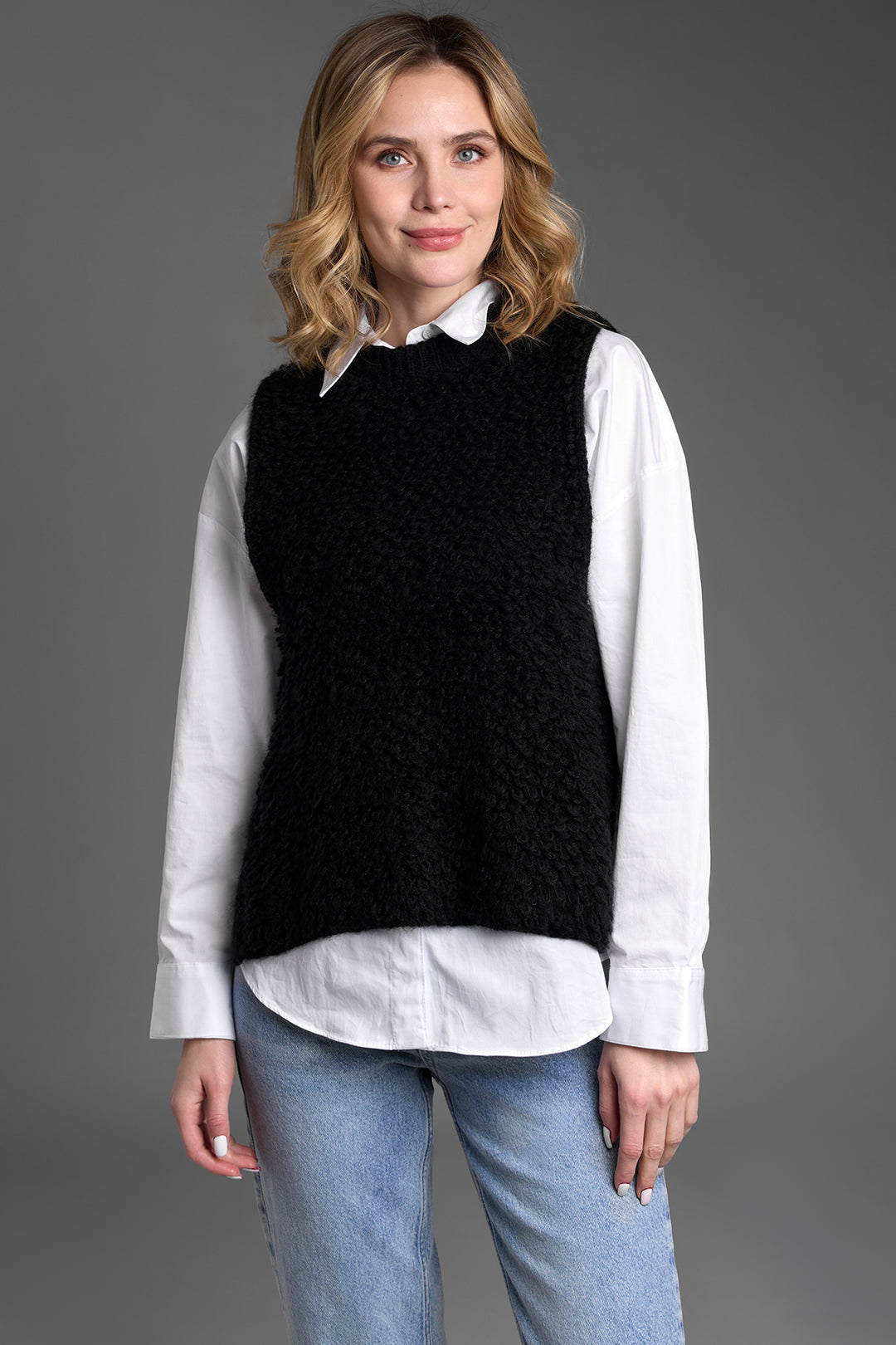 Looped Knit Sweater Vest