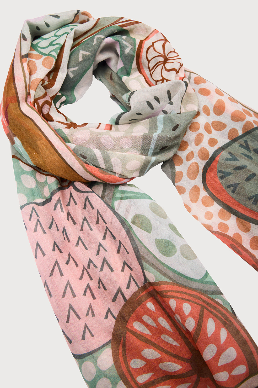 Abstract Fruit Printed Scarf