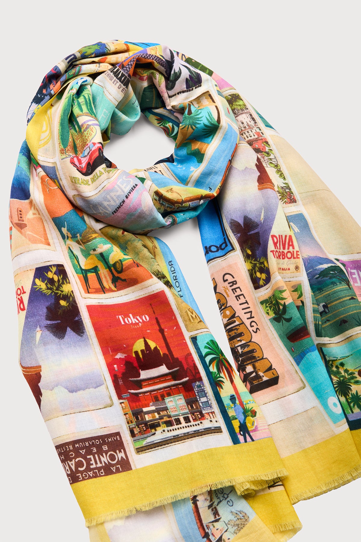 Vintage Postcard Scarf – Saachi Wholesale