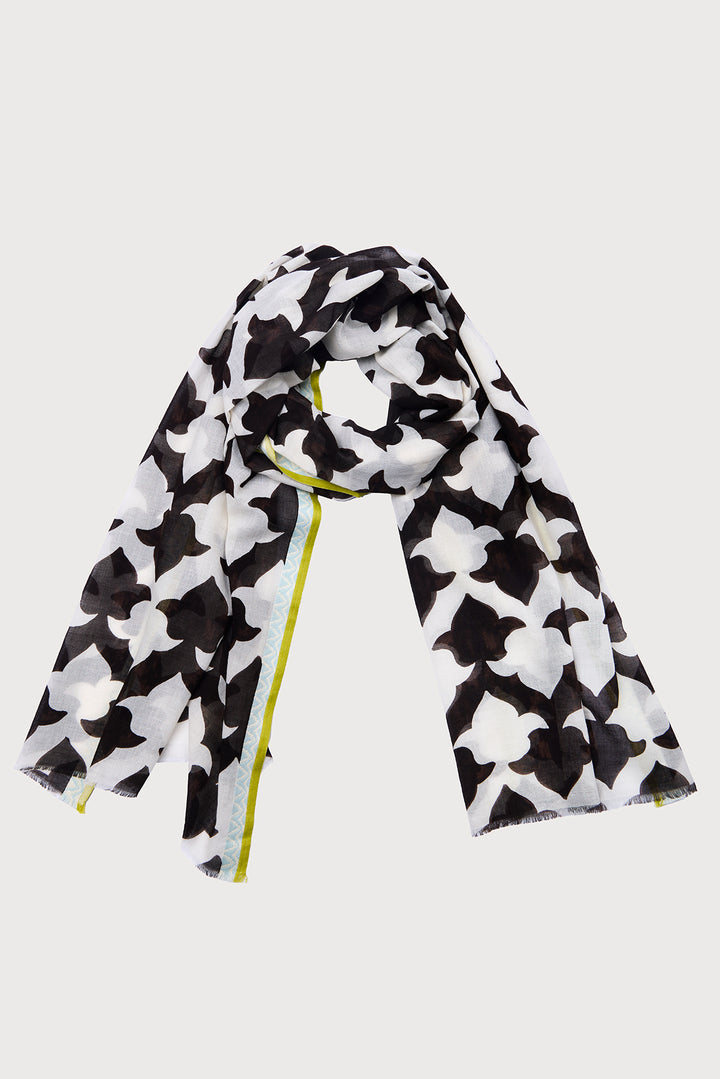 Geo-Bordered Printed Scarf