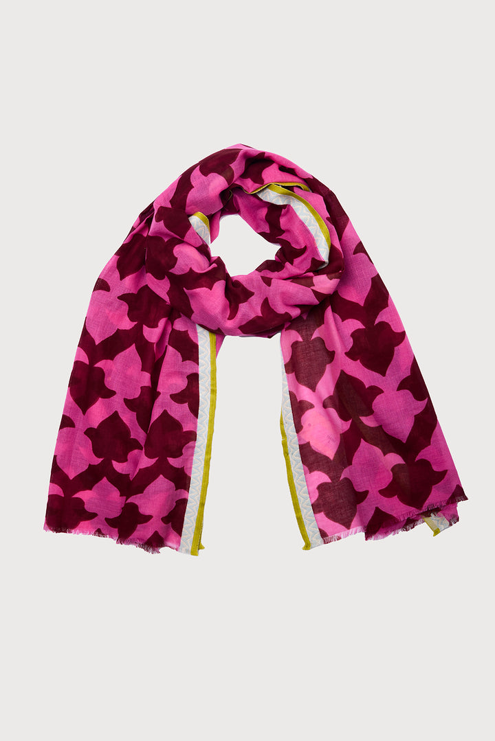 Geo-Bordered Printed Scarf